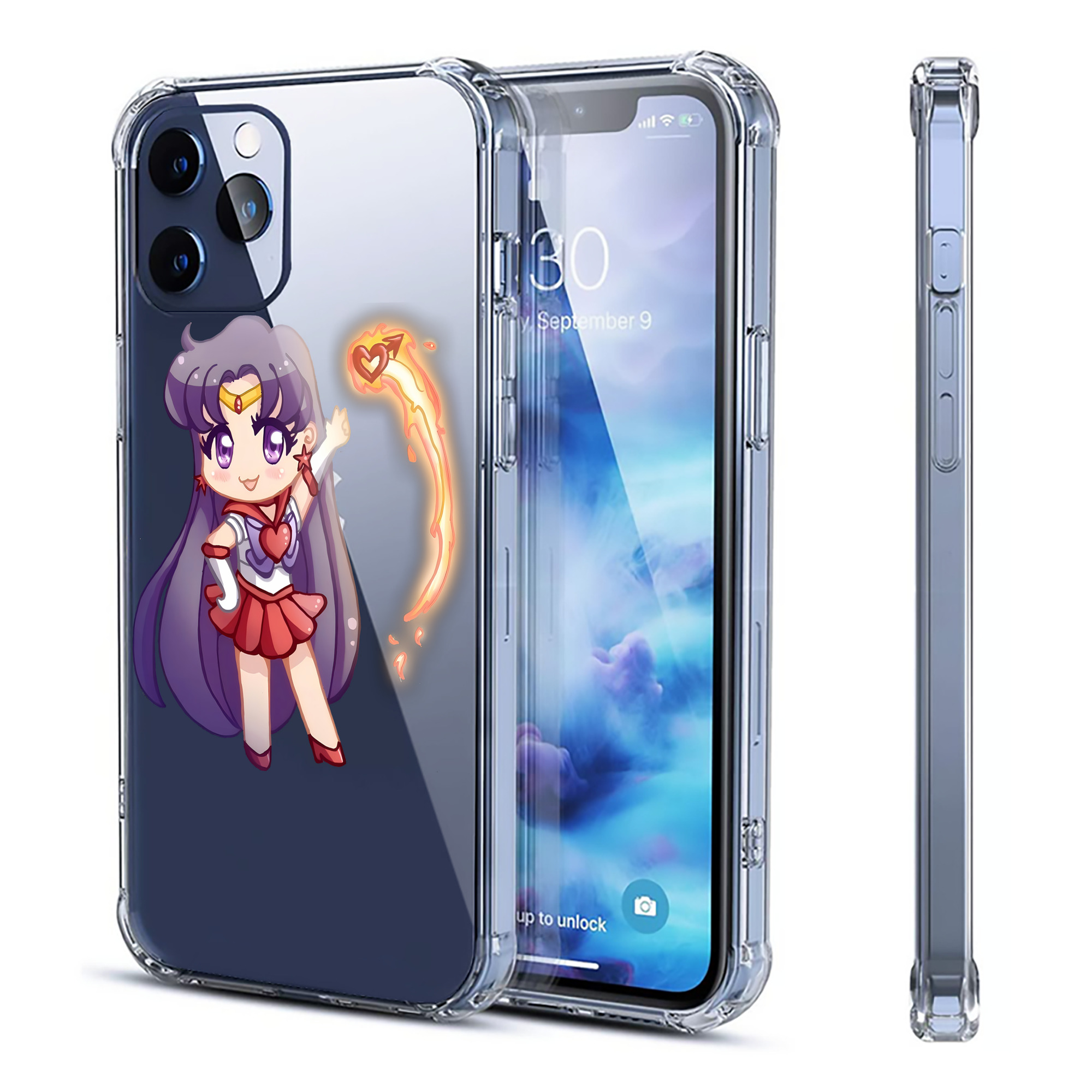 （画像用） 美少女戦士セーラームーン 火野レイ ひの レイ Sailor Moon Hino Rei （セーラーマーズ,Sailor Mars） 【iPhone 12シリーズ対応】透明スマホケース（クリアソフトケース）